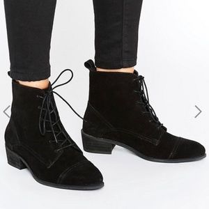 NWT ASOS Women’s Suede Lace Up Ankle Boots Black - Womens Size 9